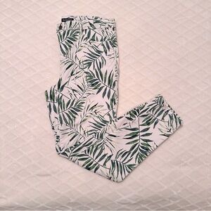 Needle & Cloth Green Leaf Print Jeans EUC